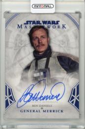 2018 TOPPS Star Wars Masterwork Autographs Blue Foil #ABDN Ben Daniels as General Merrick 直筆サインカード【60/99】