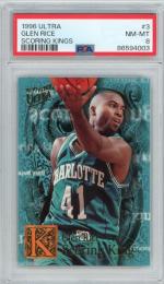 1996 ULTRA SCORING KINGS Glen Rice #3【PSA8】 Charlotte Hornets