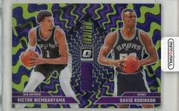 2024-25 PANINI DORUSS Victor Wembanyama/David Robinson #5 Optical Illusions Purple San Antonio Spurs