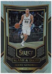 2017-18 Select Slash and Dash Prizms Silver #19 Manu Ginobili