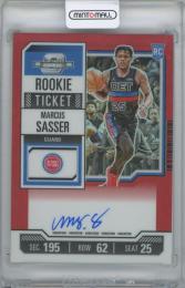 2023-24 PANINI Contenders Optic Variations Red #103 Autographs / MARCUS SASSER(Detroit Pistons) 【08/99】