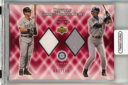 2002 Upper Deck Edgar Martinez / Ichiro Suzuki Double Game Worn Gems #DGMI【003/150】