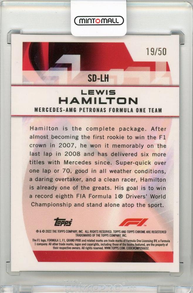 ミントモール / MINT 新宿店 / 2022 TOPPS Chrome Formula 1 Speed Demons Gold Wave  Refractors #SDLH Lewis Hamilton Mercedes-AMG Petronas F1 【19/50】