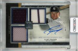 2020 Topps Museum Collection Clint Frazier Single-Player Signature Swatches Triple Relic Autograph #SSTA-CF 【196/299】 New York Yankees