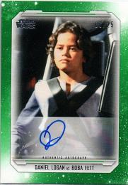 2019 TOPPS Star Wars Skywalker Saga  Daniel Logan ( Boba Fett ) Green Parallels Autographs 06/25