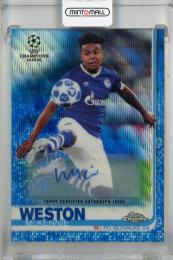 2018-19 Topps Chrome UEFA Champions League Weston Mckennie Autographs Blue Wave Refractors #83 RC【38/75】 FC Schalke