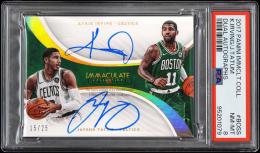 2017-18 Immaculate Collection #19 Kyrie Irving/Jayson Tatum Dual Autographs【15/25】【PSA NM-MT 8】