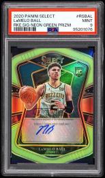 2020-21 Select #3 LaMelo Ball Rookie Signatures Prizms Neon Green【86/99】【PSA MINT 9】