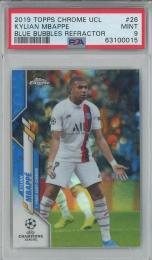 2019 Topps Chrome UCL Kylian Mbappe Blue Bubbles Refractor　#26 【PSA9】 Paris-Saint-Germain