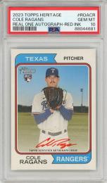 2023 TOPPS Heritage Cole Ragans Autograph (RC)【PSA10 GEM MT】