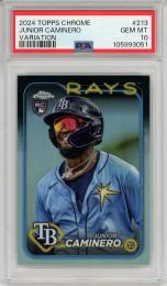 2024 TOPPS Chrome Junior Caminero #213 Variation (RC)【PSA10 GEM MT】