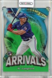 2024 Topps Finest Wyatt Langford Arrivals Green Refractor【03/75】 Texas Rangers