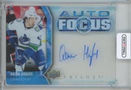 2021-22 Upper Deck Trilogy Hockey Updates Quinn Hughes AutoFocus Autograph/#AF-QH Vancouver Canucks