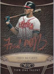 2019 Topps Tier One Baseball Atlanta Braves Fred McGriff Tier One Talent Autographs, Bronze Ink Palallel 08/25