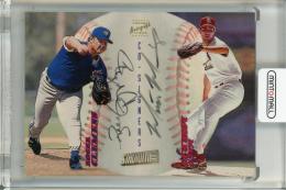 1998 Topps Stadium Club  Matt Morris/ Roger Clemens CO-Signers Autographs St. Louis Cardinals/ Los Angeles Dodgers