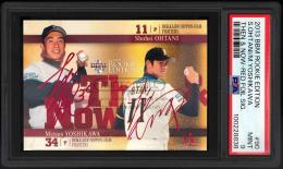 2013 BBM ルーキーエディション #90  吉川光夫 & 大谷翔平 THEN & NOW 赤箔サイン版【26/50】【PSA MINT 9】  (MSV#2752)