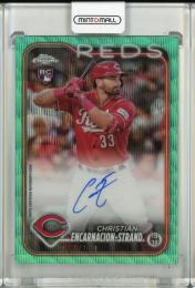 2024 Topps Chrome Christian Encarnacion-Strand Rookie Autographs Aqua Wave Refractors【014/199】 Cincinatti Reds