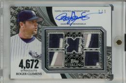2023 Topps Sterling Roger Clemens Sterling Strikes Autograph Relics Silver【1/1】 New York Yankees