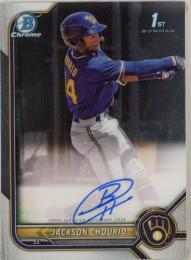 2022 Bowman Chrome Jackson Chourio Prospect Autographs Milwaukee Brewers