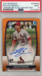 2023 Bowman Nolan Gorman Chrome Rookie Autographs Orange Refractors【18/25】【PSA 9】 St. Louis Cardinals