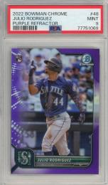 2022 Bowman Chrome Julio Rodriguez Purple Refractors【197/250】【PSA 9】 Seattle Mariners