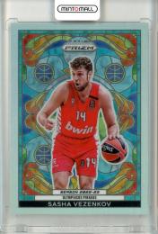 2023-24 Panini Prizm Turkish Airlines Euroleague Basketball Sasha Vezenkov #5 Stained Glass Olympiacos Piraeus
