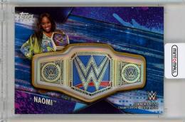 2020 Topps WWE Women's Division  Naomi Commemorative Championship Plate Patches Blue #CPPNM 01/25