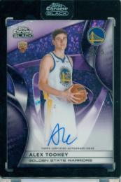 2025-26 Topps Chrome Black Alex Toohey #RA-ATO Rookie Autograph Purple Mini-Diamond Refractor Parallel【42/75】 Warriors