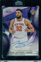 2025-26 Topps Chrome Black Karl-Anthony Towns #AU-KT Autograph Purple Refractor Parallel【18/75】 Knicks