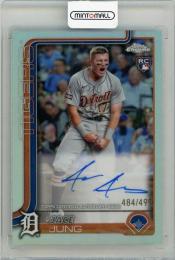 2025 TOPPS Chrome Jace Jung Rookie Autographs Refractor #RAJJ【484/499】 Detroit Tigers