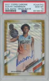 2021-22 Topps Chrome Overtime Elite Ausar Thompson Chrome Autograph/Gold Wave/#CA-ATH2【1/50】【PSA10】 OTE