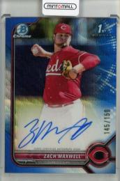 2022 Bowman Draft Zach Maxwell Chrome Blue Wave Refractor Autograph【145/150】 Cincinnati Reds