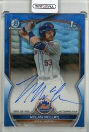 2023 Bowman Draft Nolan McLean Chrome Blue Wave Refractor Autograph【073/150】 New York Mets