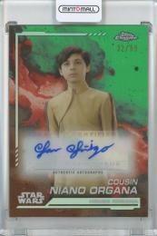 2024 Topps Chrome Star Wars Inigo as Cousin Niano Organa Base Autograph/Kashyyyk Green Refractor/#AU-II【32/99】