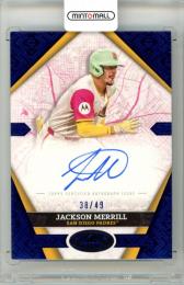 2025 Topps Tier One Jackson Merrill #CCS-JM City Connect Signature Blue Foil Parallel【38/49】 Padres
