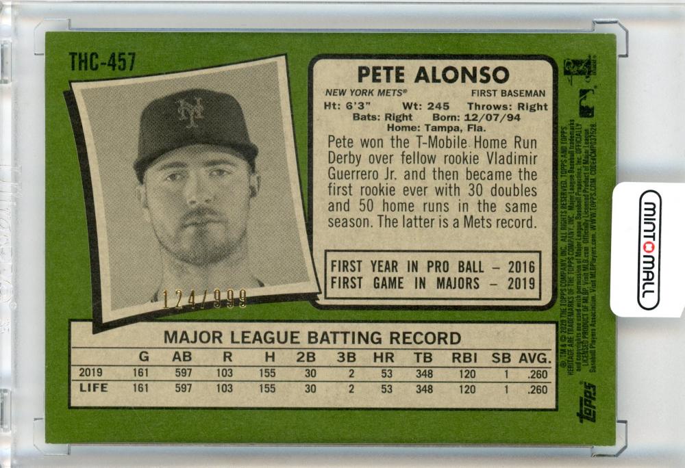 MLB TOPPS 2020 ピート・アロンソ 直筆サインカード 50シリ MLB TOPPS 2020 ピート・アロンソ 直筆サインカード 50シリ