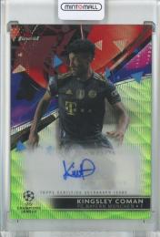 2021-22 Topps Finest UEFA Champions League Kingsley Coman Base Autographs/Neon Green Refractors/#BA-KC【82/99】 Bayern Munchen