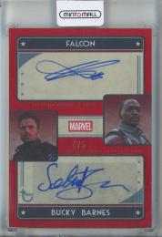 2026 Topps Brooklyn Collection Captain America 85th Anniversary Sebastian Stan as Bucky Barnes/Anthony Mackie as Falcon Marvel Studios Dual Autograph Red #MDA-MS【4/5】