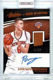 2017-18 PANINI Absolute Kristaps Porzingis Ink and Leather 25枚限定【11/25】《やや難あり》New York Knicks