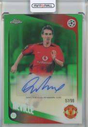 2025-26 Topps Chrome UEFA Club Competitions Gary Neville Auto Green Refractor【57/99】 Manchester United