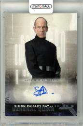 2019 Topps Star Wars: Rise Of Skywalker Simon Paisley Day As General Quinn A-SPD Autograph Card