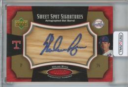 2005 Upper Deck Sweet Spot Signatures Texas Rangers Nolan Ryan Autographed Bat Barrel 11/15