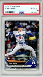 2025 Topps Now Roki Sasaki #137 Dodgers Rookie Secures 1st Career Mlb Win【PSA10】 Dodgers