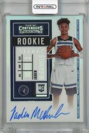 2020-21 Panini Contenders Jaden McDaniels Rookie Ticket Premium Edition Autographs Silver #144 RC Minnesota Timberwolves