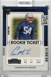 2021 PANINI Contenders New England Patriots #224 Autograph RC / Cameron McGrone