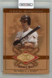 2001 UPPER DECK SP Cal Ripken Jr. Game Bat Milestone Piece of Action Bound for the Hall #BCR Baltimore Orioles