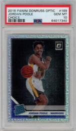 2019-20 Panini Donruss Optic  Jordan Poole Choice RC #169 (PSA 10 GEM MT)