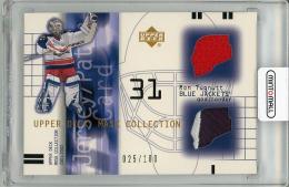 2001-02 UPPER DECK Mask Collection  Ron Tugnutt Game Used Jersey/Patch 025/100