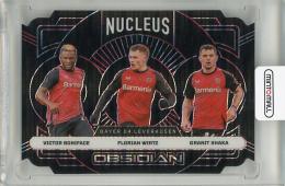 2024-25 Panini Obsidian Granit Xhaka / Victor Boniface / Florian Wirtz Nucleus Electric Etch Red Pulsar #4【34/50】