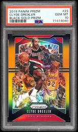 2019-20 Panini Prizm #23 Clyde Drexler Clyde Drexler Prizms Black Gold【2/5】【PSA GEM MT 10】 Portland Trail Blazers